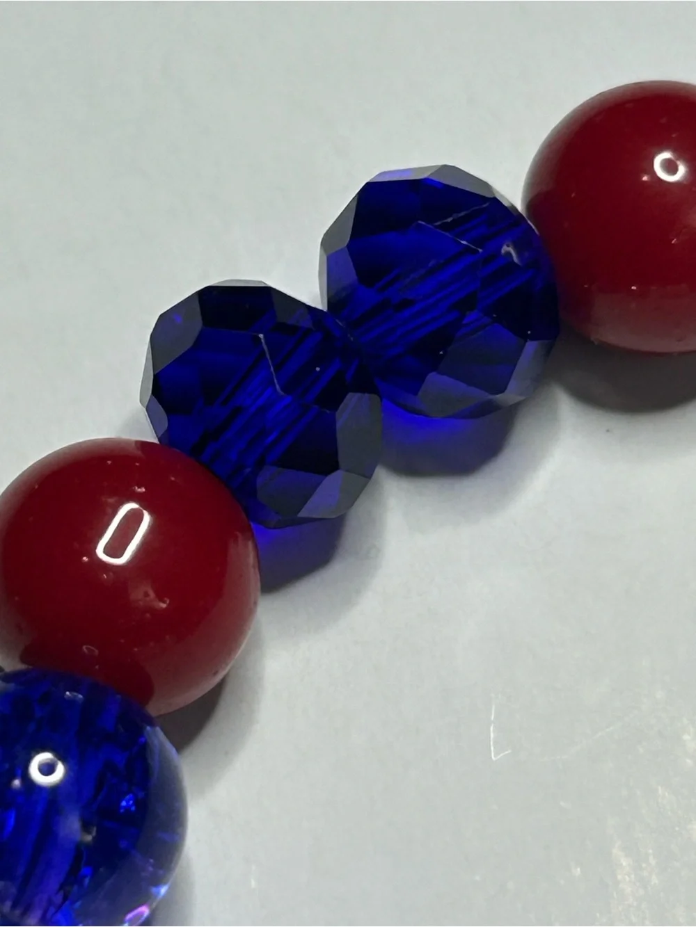 Kids Red & Blue Beaded Charm Bracelet with Patriotic Hat